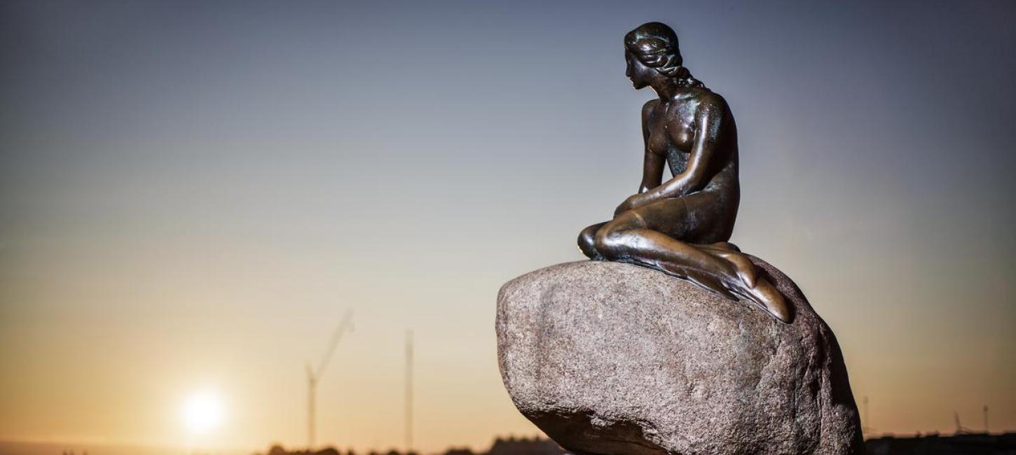 The Little Mermaid statue in Copenhagen