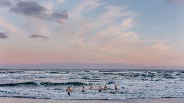 Winter swimmers in North Jutland.