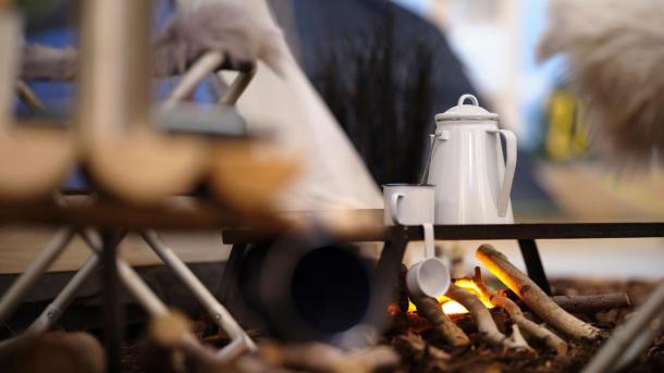 Bonfire at Egeskov Outdoor Museum, Fyn, Denmark