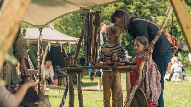 A family explore Odin's Odense, in Denmark