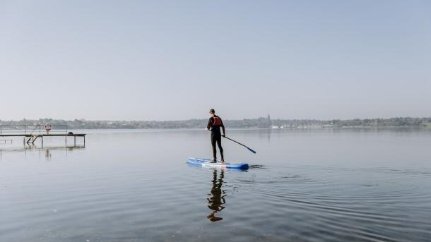 SUP in Vigen Strandpark, Roskilde Fjord in Denmark