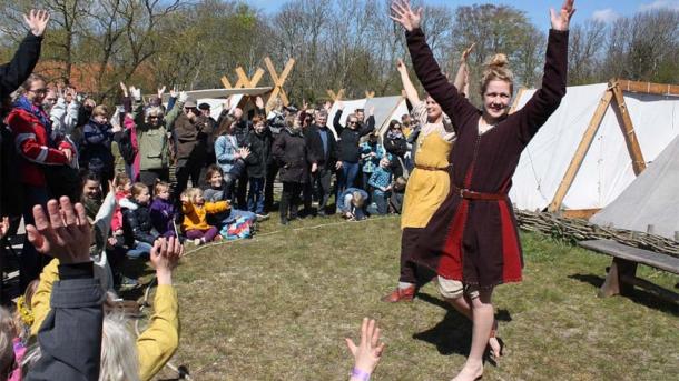 People attending Viking Market at Ribe