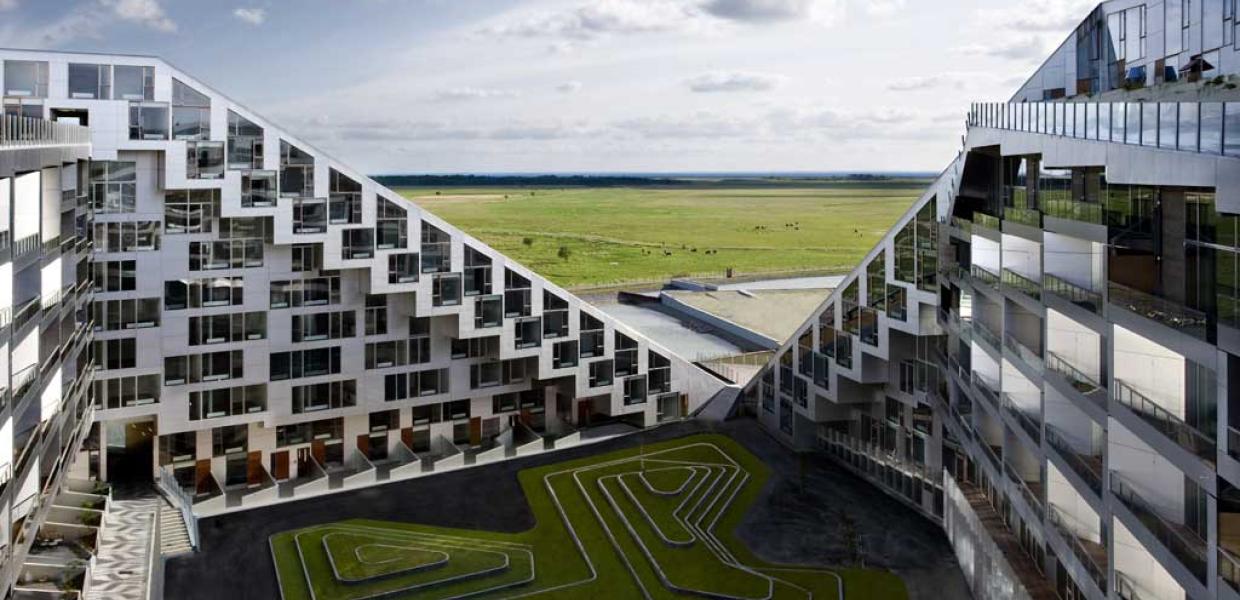 A view of 8TALLET Bjarke Ingels Group in Copenhagen, Denmark