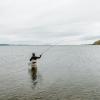 Fisher standing in the ocean, Mors, Northjutland