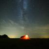 Zelt unter dem Sternenhimmel in Fyns Hoved, Dänemark