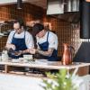 Chefs preparing dinner in Restaurant Substans in Aarhus