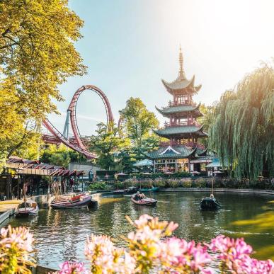 Summer at Tivoli in Copenhagen, Denmark