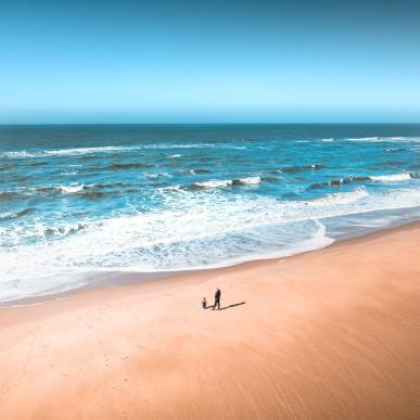 People on Lyngvig Beach West Jutland