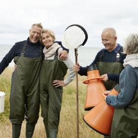 Friends fishing in West Jutland