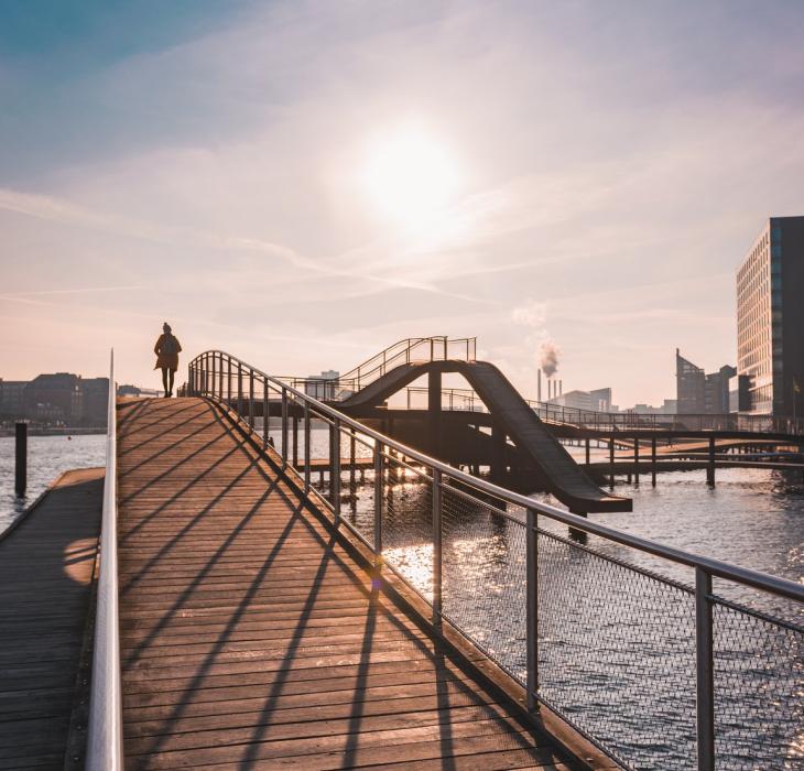 A wintery view of Kalvebod Bølge in Copenhagen